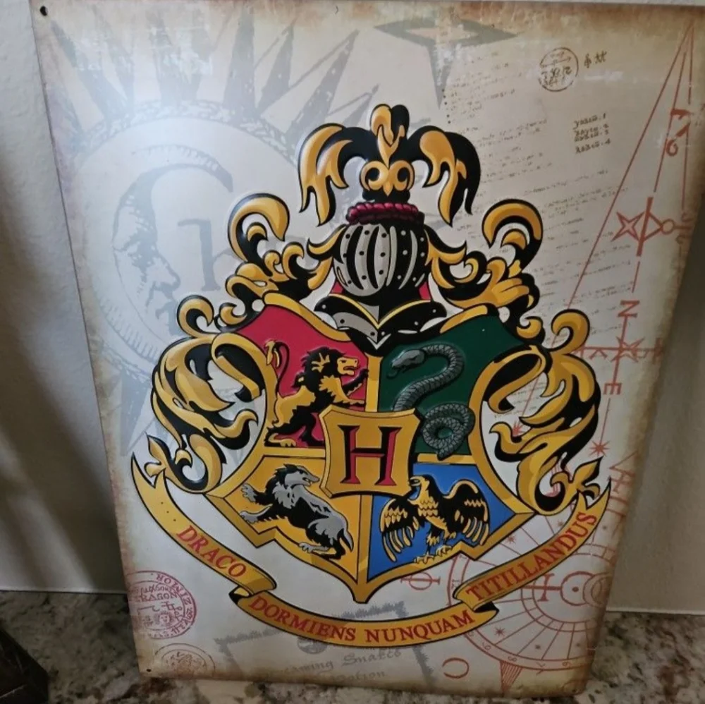 Metal Harry Potter Hogwarts Crest Wall Sign